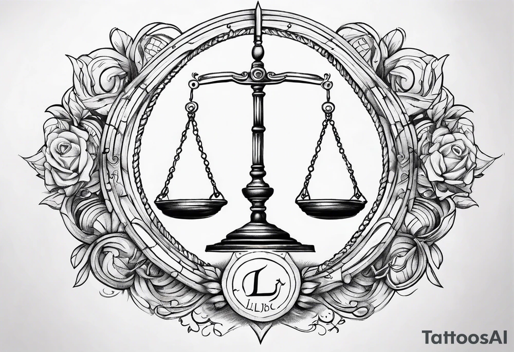 libra zodiac sign tattoo idea