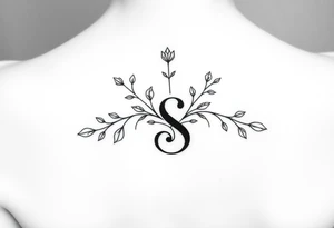 Lorbeerkranz mit Buchstabe S tattoo idea