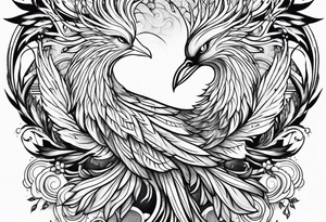 Phoenix with virgo and tree tattoo idea