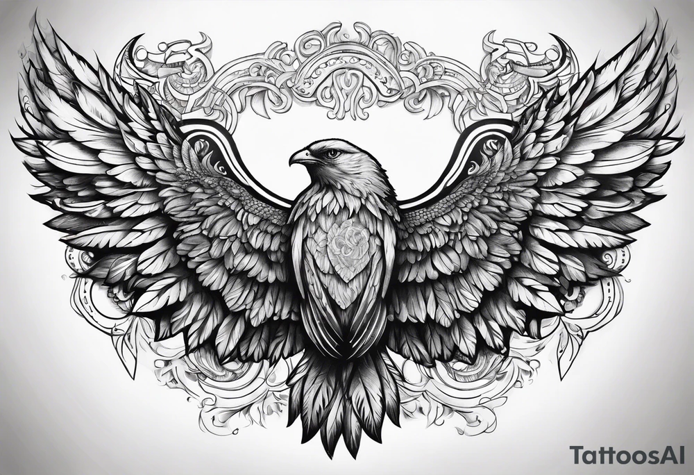 The word Glenn with wings tattoo idea