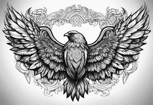 The word Glenn with wings tattoo idea