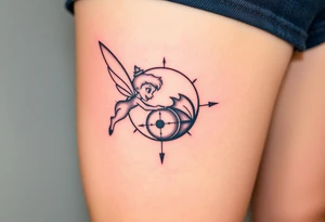Walt Disney   tinker bell and winer tinker bell  in the form of a ying yang sign add Peter  Pan and   Wendy Darling tattoo idea