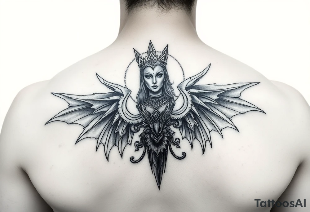 La diosa Temis protege a dos escorpiones tattoo idea