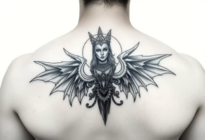 La diosa Temis protege a dos escorpiones tattoo idea