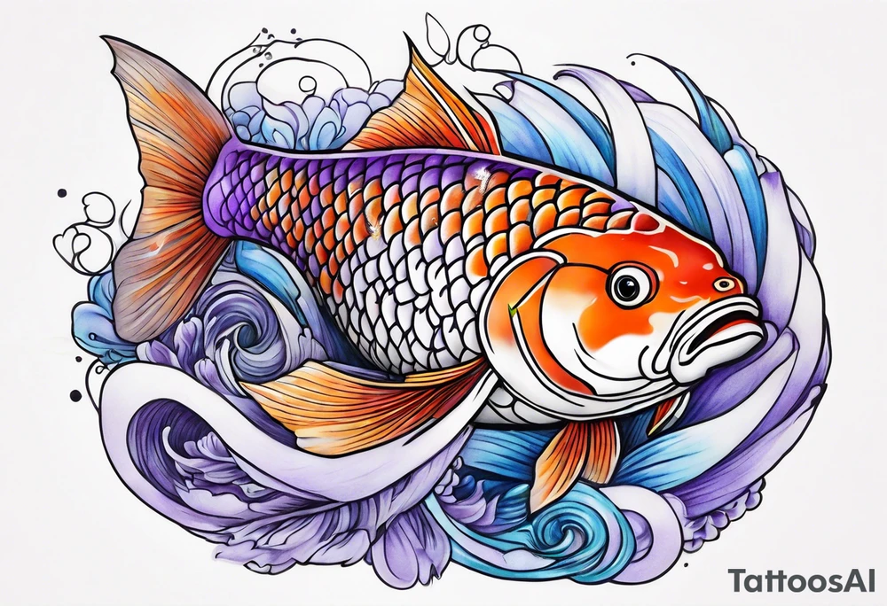 Lavender koi tattoo idea