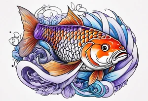 Lavender koi tattoo idea