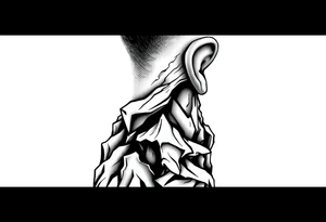 cover up behind the ear vertical tattoo idea