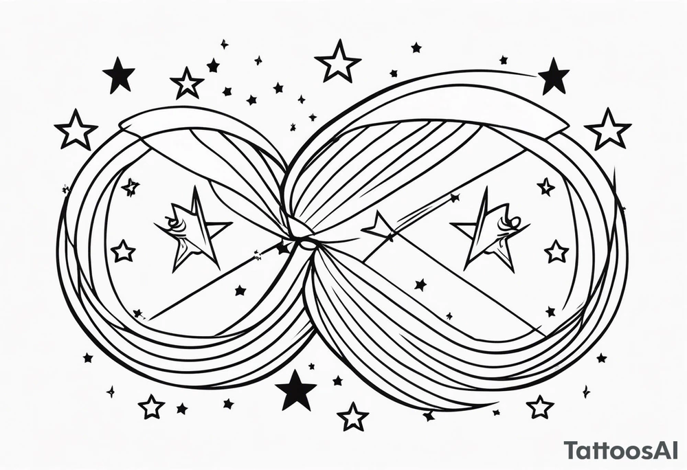 Stars, Gemini, simple linework tattoo idea