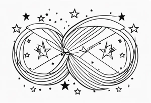 Stars, Gemini, simple linework tattoo idea