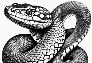 Elegant and wise snake (python), with no agressive tattoo idea