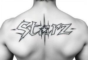 Edgy cybersigilism of the word “Starz” tattoo idea