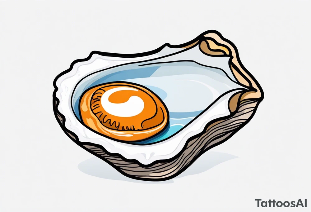 Small open oyster with a world in the centre tattoo idea Small open oyster with a world in the centre tattoo idea