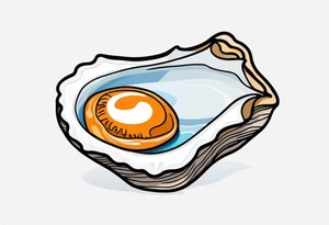 Small open oyster with a world in the centre tattoo idea
