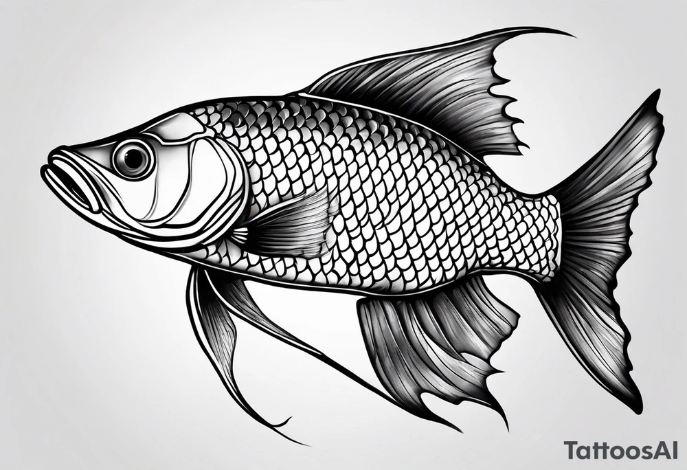 Fish for men's shoulder tattoo idea