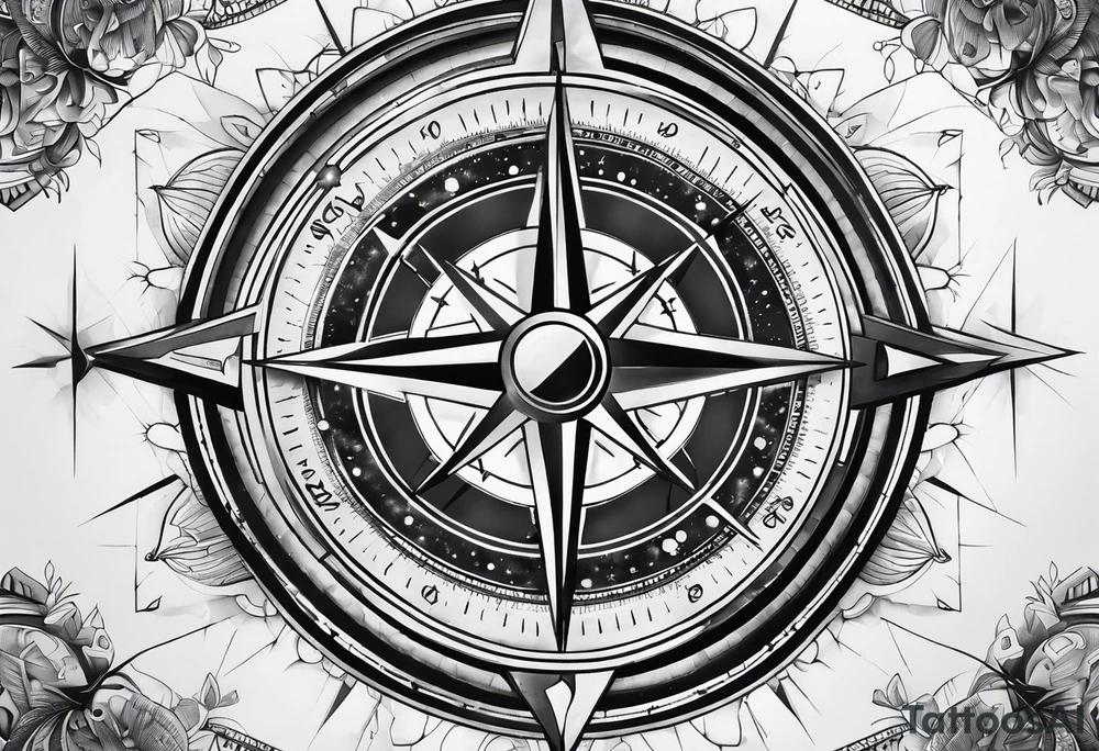 Modern Military Compass tattoo idea