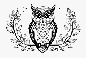 An owl with the name Teagan written inside of it somewhere tattoo idea