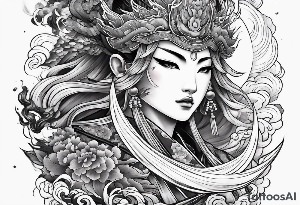 Japanese thunder god and japanese wind god tattoo idea