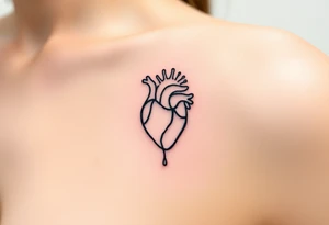 human heart chained up within circle sun with a moon inside tattoo idea