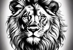 Powerful majestic lion, up close tattoo idea
