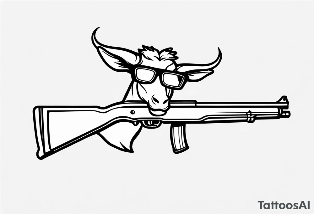 capricorn with sunglasses and shotgun tattoo idea