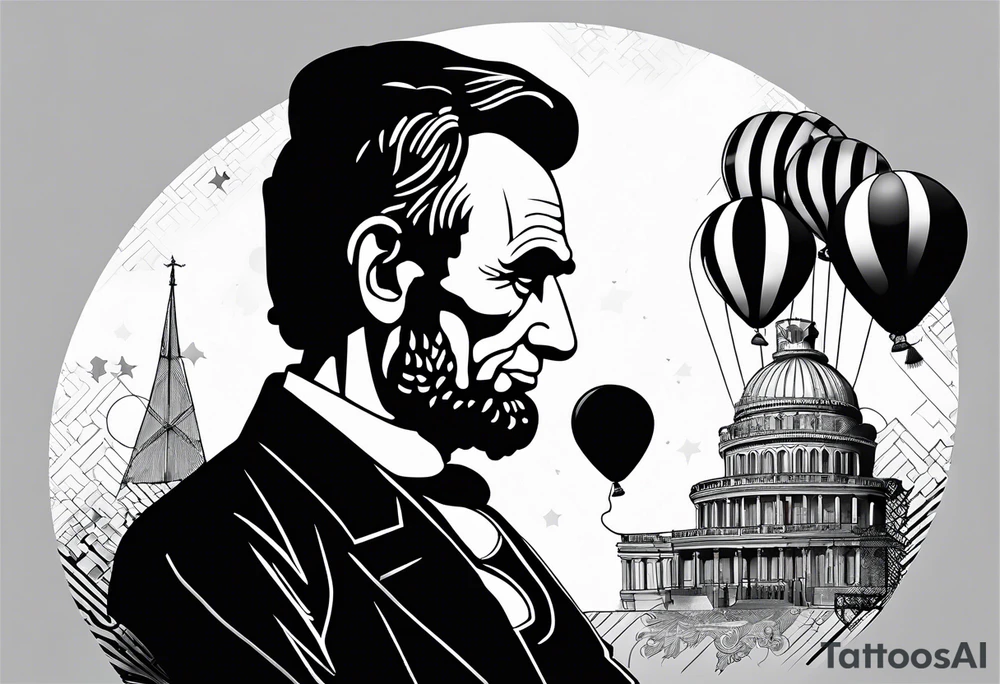 Abraham Lincoln with a balloon tattoo idea