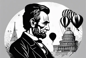 Abraham Lincoln with a balloon tattoo idea