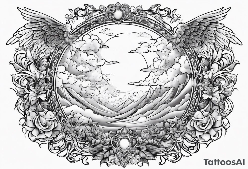 Choir of angels in the sky tattoo idea