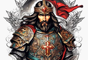 The armor of Jesus Christ fights off evil tattoo idea