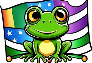 cute frog pride flag tattoo idea