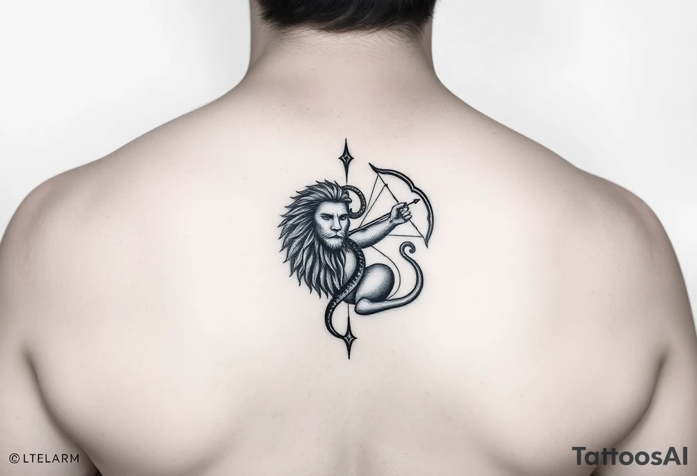 Leo zodiac sign and Sagittarius together tattoo idea