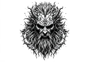 Hades stone portrait Greek mythology tattoo idea