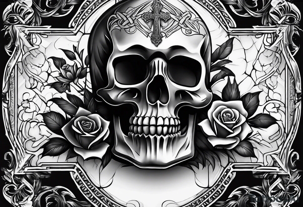 Tomb with cross tattoo idea