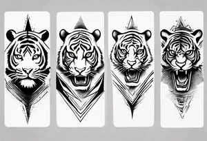 Electricity Tiger forearm  sleeve tattoo idea