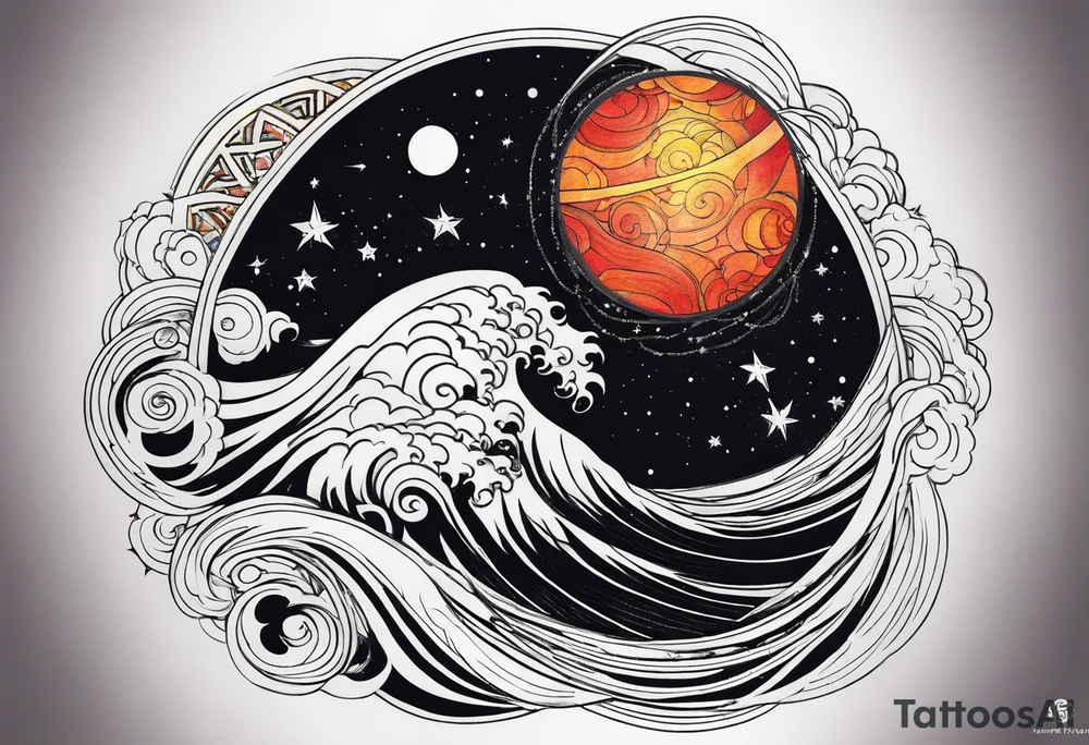 Man,solar, planet space tattoo idea