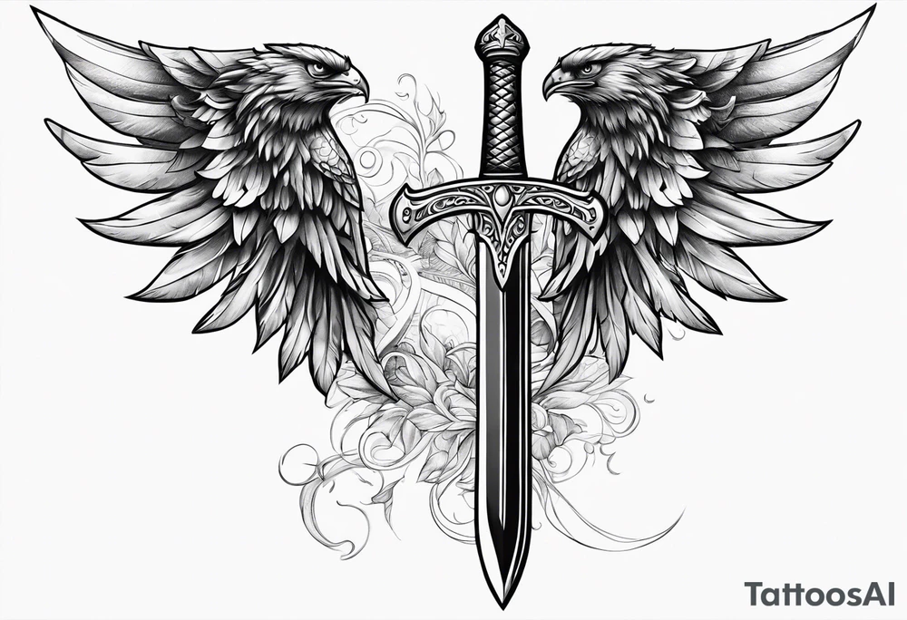 Sword with wings tattoo idea