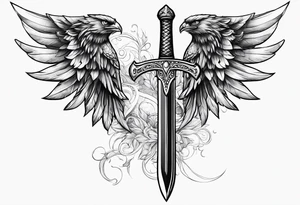 Sword with wings tattoo idea