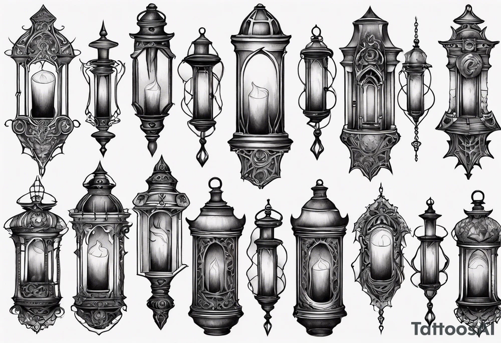 Gothic lantern tattoo idea