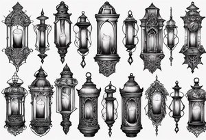 Gothic lantern tattoo idea