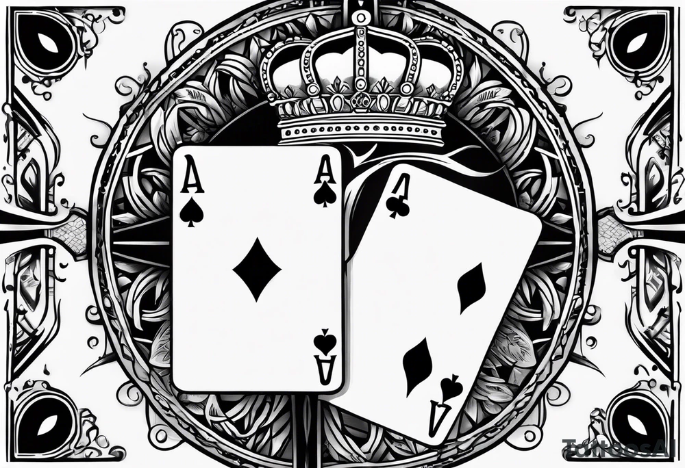 La vida es una Apuesta ace of cards with dice and a crown tattoo idea