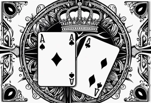La vida es una Apuesta ace of cards with dice and a crown tattoo idea