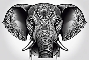 Elephant wearing a helmet tattoo idea