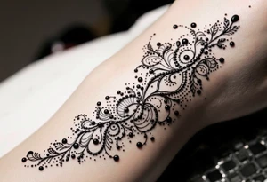 Indian style Henna tattoo for the inner wrist including word pain tattoo idea