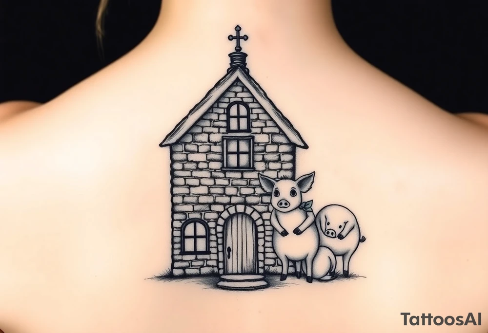 Brick house and three little piggy's tattoo idea