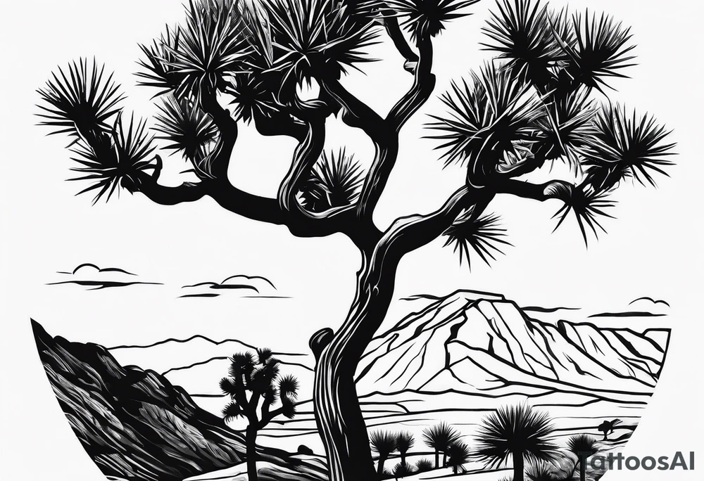 Tall Joshua tree tattoo idea