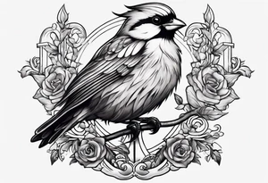 Bird resting on a cross tattoo idea