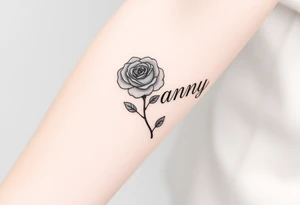 Rose and the stem is the word nanny tattoo idea