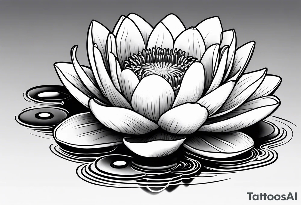 Violets, water lily tattoo idea