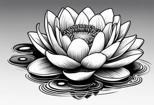 Violets, water lily tattoo idea