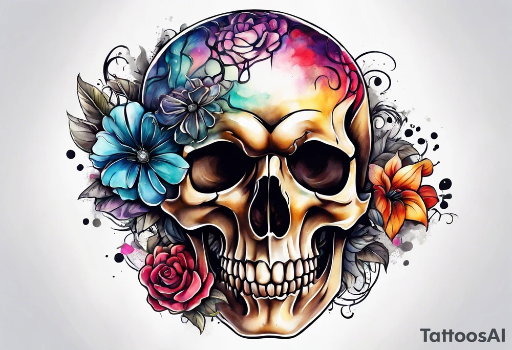Brain, healthy, sick, no skull tattoo idea