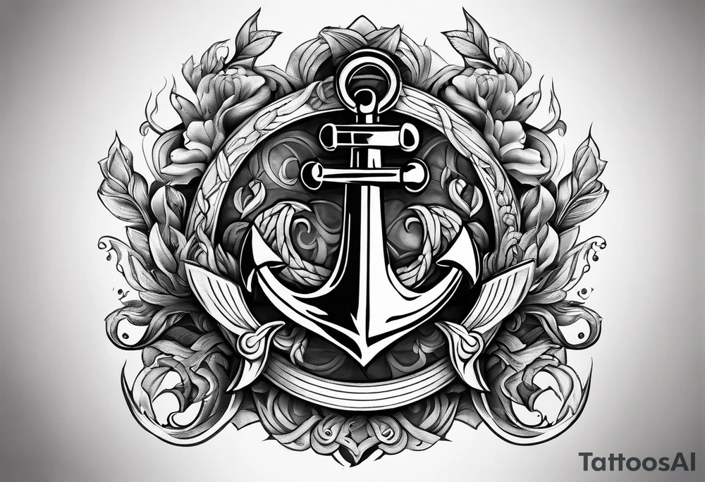 Sailor tattoo of 2 anchors crossed in the middle tattoo idea